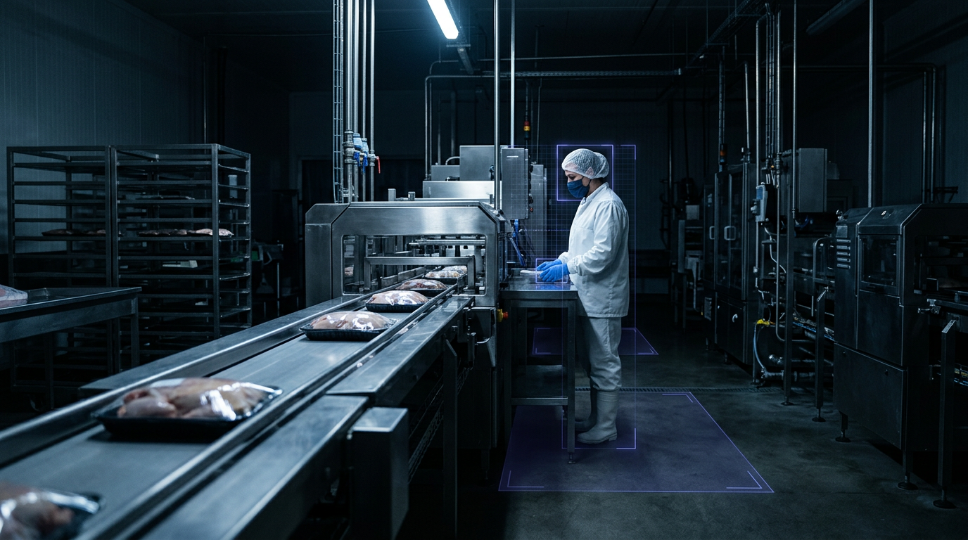 AI Food Processing Hygiene Monitoring
